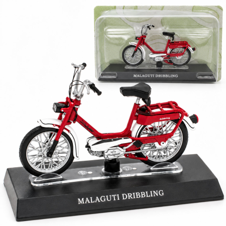 Macheta Moto Retro Malaguti Dribbling 1970, rosu, scara 1:18, Leo Models, Passione Motorini