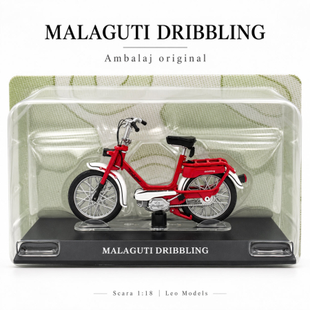 Macheta Moto Retro Malaguti Dribbling 1970, rosu, scara 1:18, Leo Models, Passione Motorini [3]