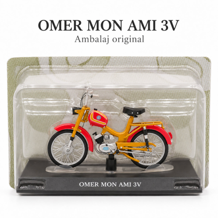Macheta Moto Vintage Omer Mon Ami 3V Rosu/Galben, scara 1:18, Leo Models, Passione Motorini [6]