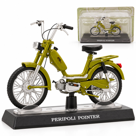 MACHETE MOTOCICLETE SI BICICLETE - Macheta Moto Vintage Peripoli Pointer, verde masliniu, scara 1:18, Leo Models, Passione Motorini