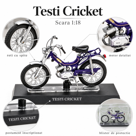 Macheta Moto Vintage Testi Cricket, mov, scara 1:18, Leo Models, Passione Motorini [2]