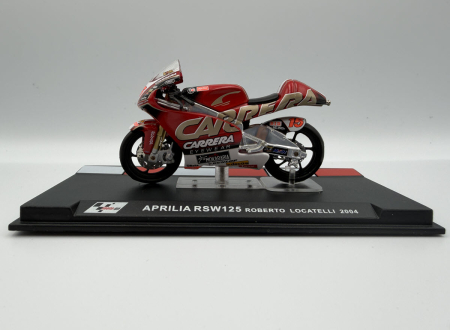 Macheta Motocicleta Aprilia RSW125 Roberto Locatelli Moto GP 2004 – Scara 1:24 [1]