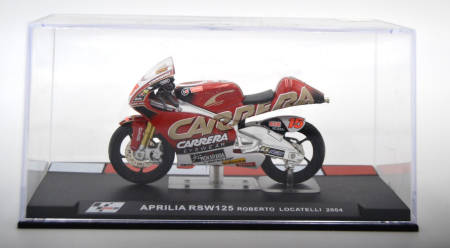 MACHETE AUTO - Macheta Motocicleta Aprilia RSW125 Roberto Locatelli Moto GP 2004 – Scara 1:24