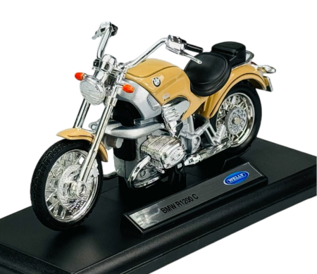 Macheta motocicleta BMW R1200C 2004 scara 1:18 crem Welly, ghidon mobil, suspensie functionala [2]