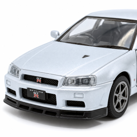 Macheta Nissan GT-R34 V-Spec II Argintiu, scara 1:36, Tayumo [2]