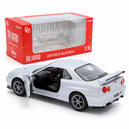 MACHETE - Macheta Nissan GT-R34 V-Spec II Argintiu, scara 1:36, Tayumo