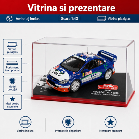 Macheta Peugeot 307 WRC OMV Raliu Monte Carlo 2006 M. Stohl, scara 1:43, Atlas [3]