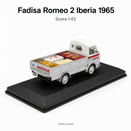 Macheta pick-up Fadisa Romeo 2 Iberia 1965, gri cu rosu, cu vitrina plexiglas, scara 1:43, Atlas [2]