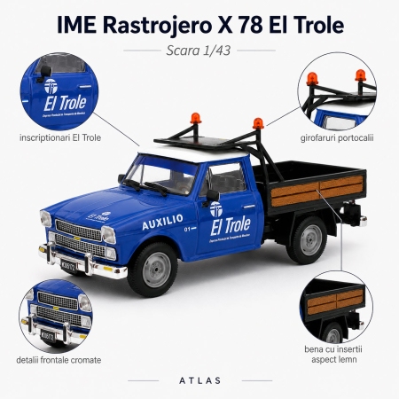 Macheta Pick-up IME Rastrojero X 78 El Trole 1974, scara 1:43, Atlas [3]