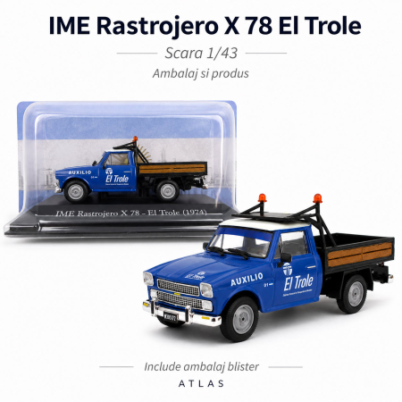 MACHETE CAMIOANE / CAP TRACTOR - Macheta Pick-up IME Rastrojero X 78 El Trole 1974, scara 1:43, Atlas
