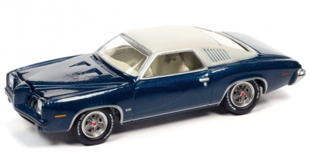 Masini de strada - Macheta Pontiac Grand Am 1973 - Admiralty Blue Poly, 1:64 Johnny Lightning