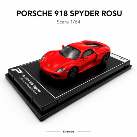 Macheta Porsche 918 Spyder rosu, scara 1:64, Kinsmart, Hypercar League Collection [1]