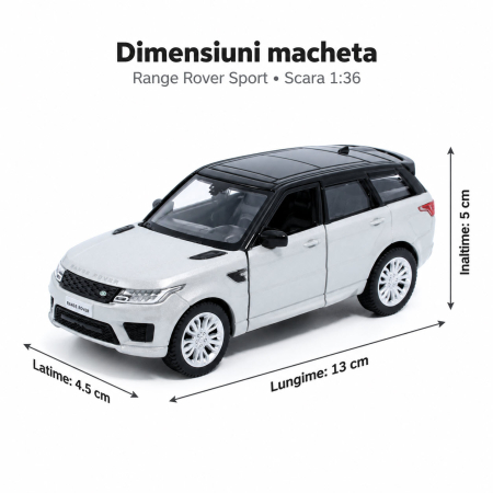 Macheta Range Rover Sport Argintiu, Scara 1:36, Tayumo [1]