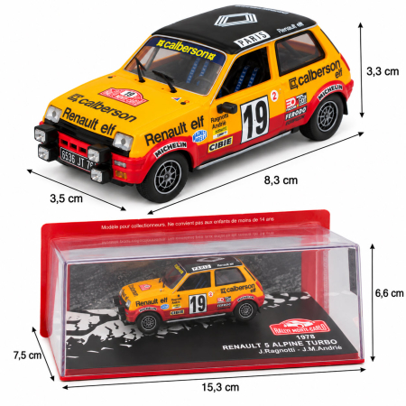 Macheta Renault 5 Alpine Turbo Monte Carlo 1978 J. Ragnotti, galbena, scara 1:43, Altaya [1]