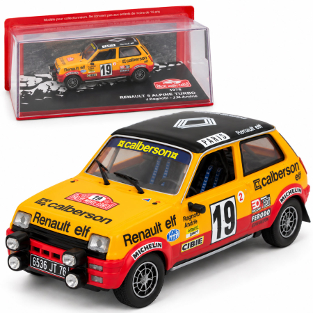 MACHETE AUTO SCARA 1:43 - Macheta Renault 5 Alpine Turbo Monte Carlo 1978 J. Ragnotti, galbena, scara 1:43, Altaya