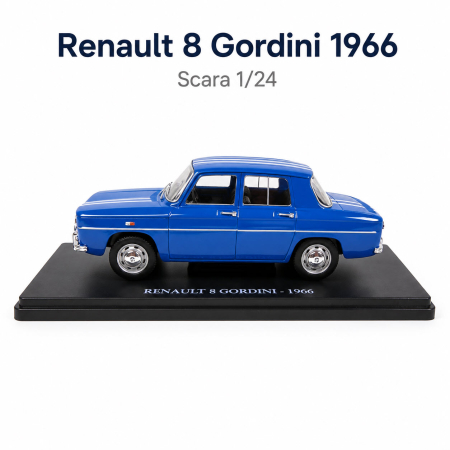 Macheta Renault 8 Gordini 1966 albastra, scara 1:24, (Vitrina Plexiglas Crapata), Outlet [1]