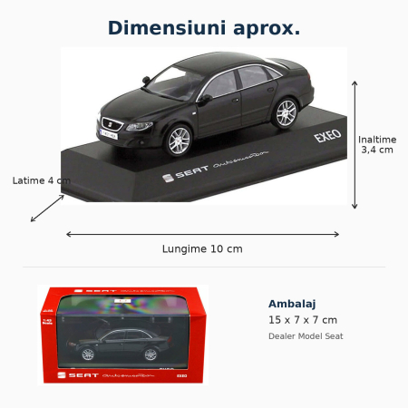 Macheta Seat Exeo 2008 1:43 Fischer – Dealer Model, Magic Black [1]