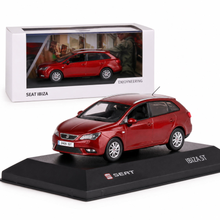 MACHETE AUTO SCARA 1:43 - Machetă Seat Ibiza ST 2010 1:43 Fischer – Dealer Model, vișiniu