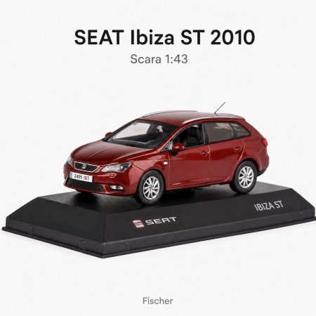 Machetă Seat Ibiza ST 2010 1:43 Fischer – Dealer Model, vișiniu [1]