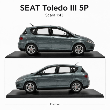 Machetă SEAT Toledo III 5P, 1:43, Fischer, gri petrol metalizat [3]