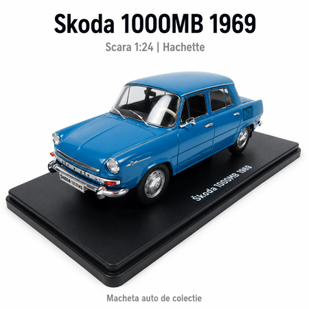 MACHETE - Macheta Skoda 1000MB 1969, albastru, scara 1:24, Hachette