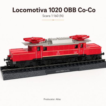 Macheta statica locomotiva 1020 OBB Co-Co 1:160 N, Atlas, rosie [1]