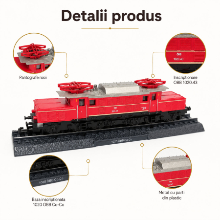 Macheta statica locomotiva 1020 OBB Co-Co 1:160 N, Atlas, rosie [4]