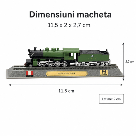 Macheta statica locomotiva Andes Class 2-8-0 1:160 N, Del Prado, verde cu negru [2]