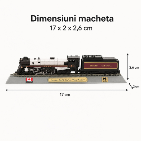 Macheta statica locomotiva Canadian Pacific Royal Hudson 1:160 N, Del Prado, negru cu argintiu [2]