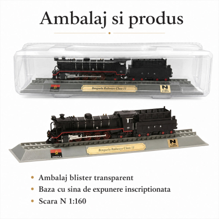 Macheta statica locomotiva cu abur Benguela Railways Class 11 Angola, scara 1:160 N, Del Prado [3]
