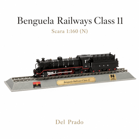 Macheta statica locomotiva cu abur Benguela Railways Class 11 Angola, scara 1:160 N, Del Prado [1]
