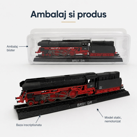 Macheta statica locomotiva cu abur BR01 DR Germany, scara 1:160 N, Del Prado [3]
