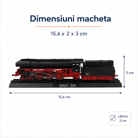Macheta statica locomotiva cu abur BR01 DR Germany, scara 1:160 N, Del Prado [2]