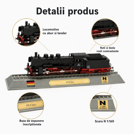 Macheta statica locomotiva cu abur P8 Class Germany, scara 1:160 N, Del Prado [4]
