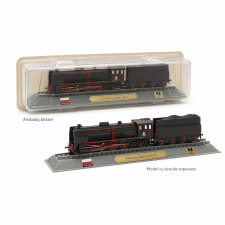 Macheta statica locomotiva cu abur Polish State Railways Pt 47 Polonia, scara 1:160 N, Del Prado [3]