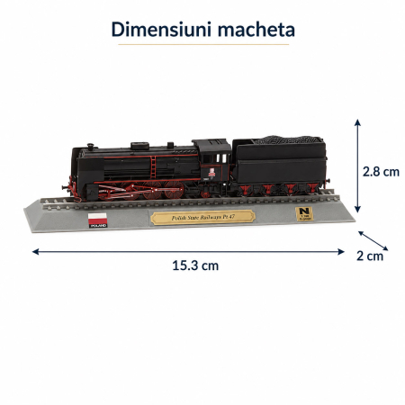 Macheta statica locomotiva cu abur Polish State Railways Pt 47 Polonia, scara 1:160 N, Del Prado [2]