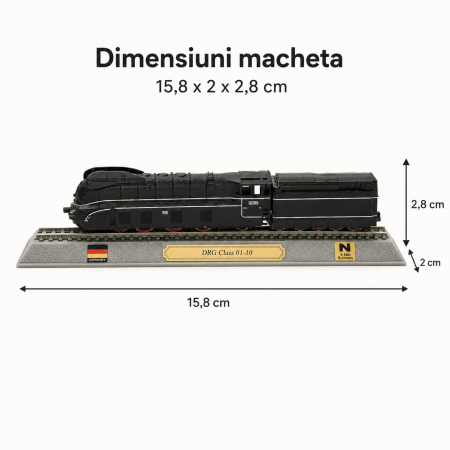 Macheta statica locomotiva DRG Class 01-10 1:160 N, Del Prado, negru [2]
