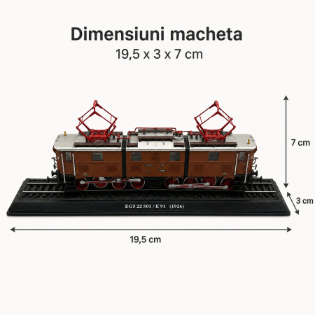 Macheta statica locomotiva EG5 22 501 / E 91 1926, scara 1:87 H0, Atlas [1]