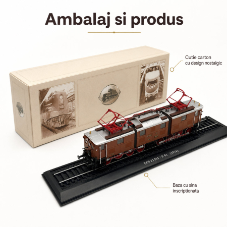 Macheta statica locomotiva EG5 22 501 / E 91 1926, scara 1:87 H0, Atlas [3]