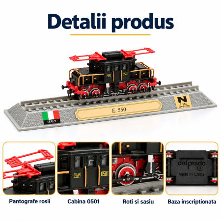 Macheta statica locomotiva electrica E.550 Italy, scara 1:160 N, Del Prado [4]
