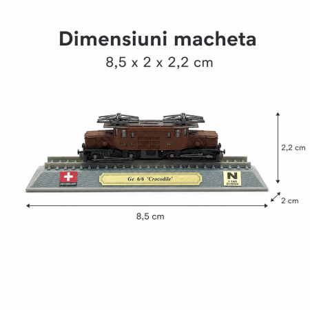 Macheta statica locomotiva RhB Class Ge 6/6 Crocodile 1:160 N, Del Prado, maro [2]