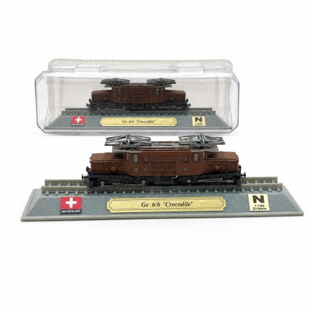 Locomotive - Macheta statica locomotiva RhB Class Ge 6/6 Crocodile 1:160 N, Del Prado, maro