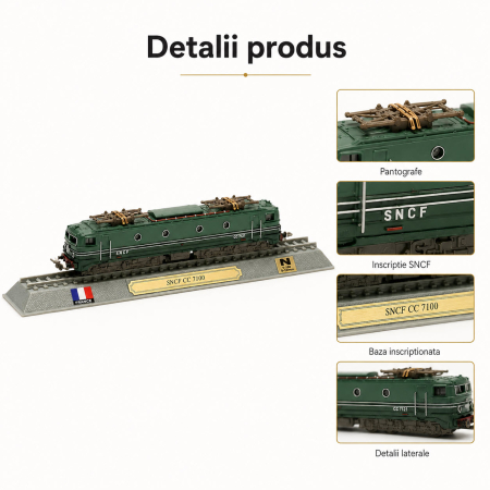 Macheta statica locomotiva SNCF CC 7100 1:160 N, Del Prado, verde [3]