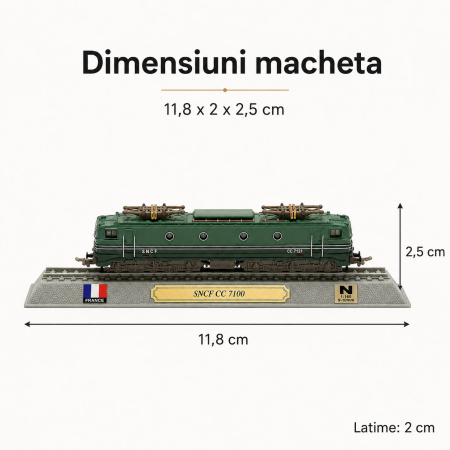 Macheta statica locomotiva SNCF CC 7100 1:160 N, Del Prado, verde [2]