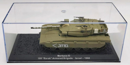 MACHETE MILITARE - Macheta tanc Merkava III "Barak" Armored Brigade Israel 1990 – Scara 1:72 Atlas cu vitrina