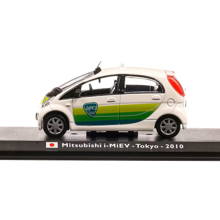 Macheta Taxi Mitsubishi i-MiEV Tokyo 2010, alb cu verde, Atlas, Scara 1:43 [2]