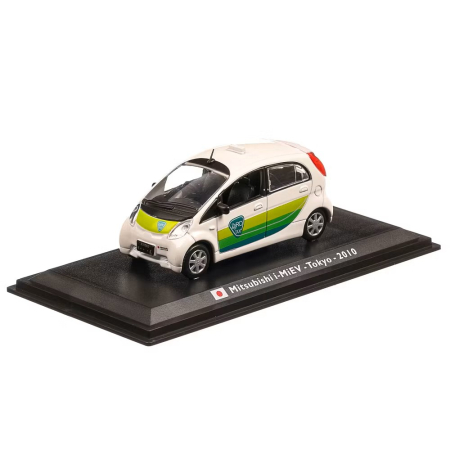 Masini de strada - Macheta Taxi Mitsubishi i-MiEV Tokyo 2010, alb cu verde, Atlas, Scara 1:43