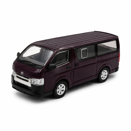 Macheta Toyota Hiace KDV200V 2015 bordo inchis + pachet accesorii 1:64 BM Creations [1]