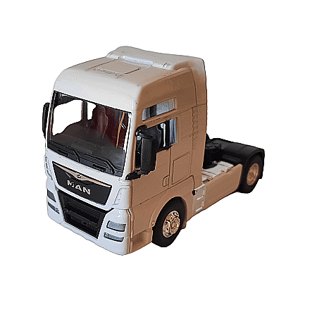 Camioane - Macheta Camion MAN TGX XXL 2 axe Alb 1:64 Welly