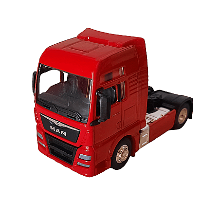 Camioane - Macheta Camion MAN TGX XXL 2 axe Rosu 1:64 Welly